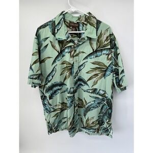 Cooke Street Shirt Mens 2XL Green Hawaiian Islands Tropical Floral Button Up